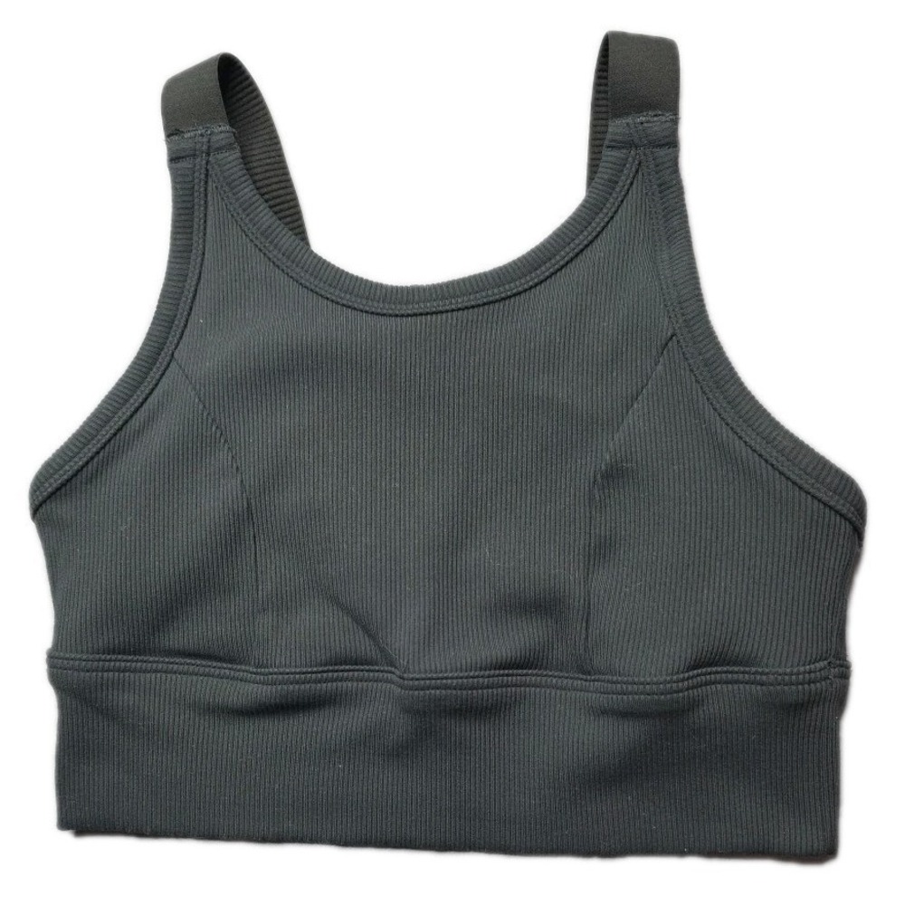 AE OFFline Ribbed Black Sports Bra, Size M, Most Support Sweat Cardio